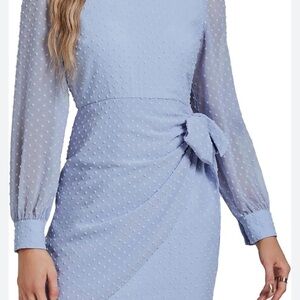 Lulus new never work Blue Dress with Bow Detail